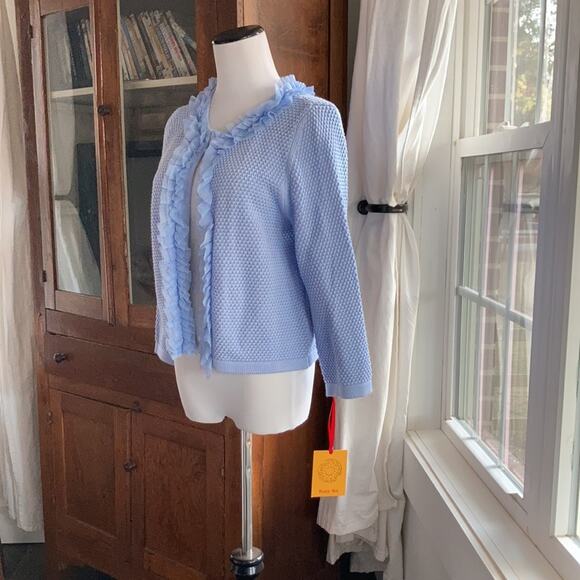 NWT Ruby Rd. Light Blue Cardigan, Size LP - Picture 5 of 9